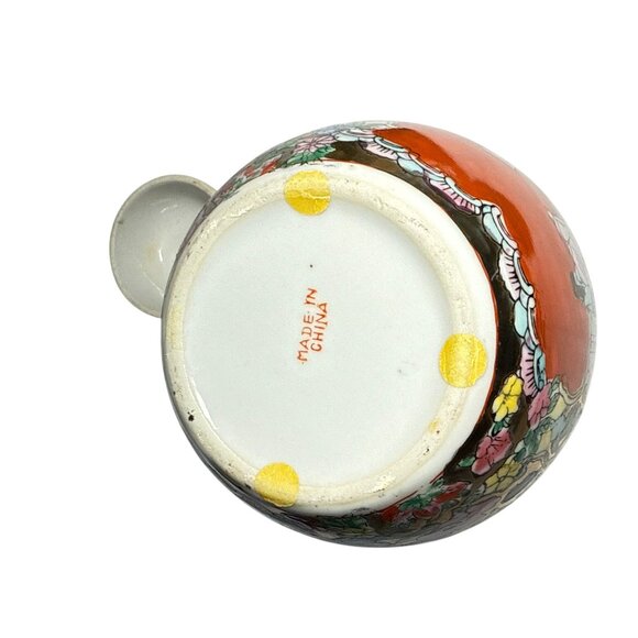 Chinese Rose Medallion Porcelain Ginger Jar Hand Painted Floral and Figures - Picture 4 of 10